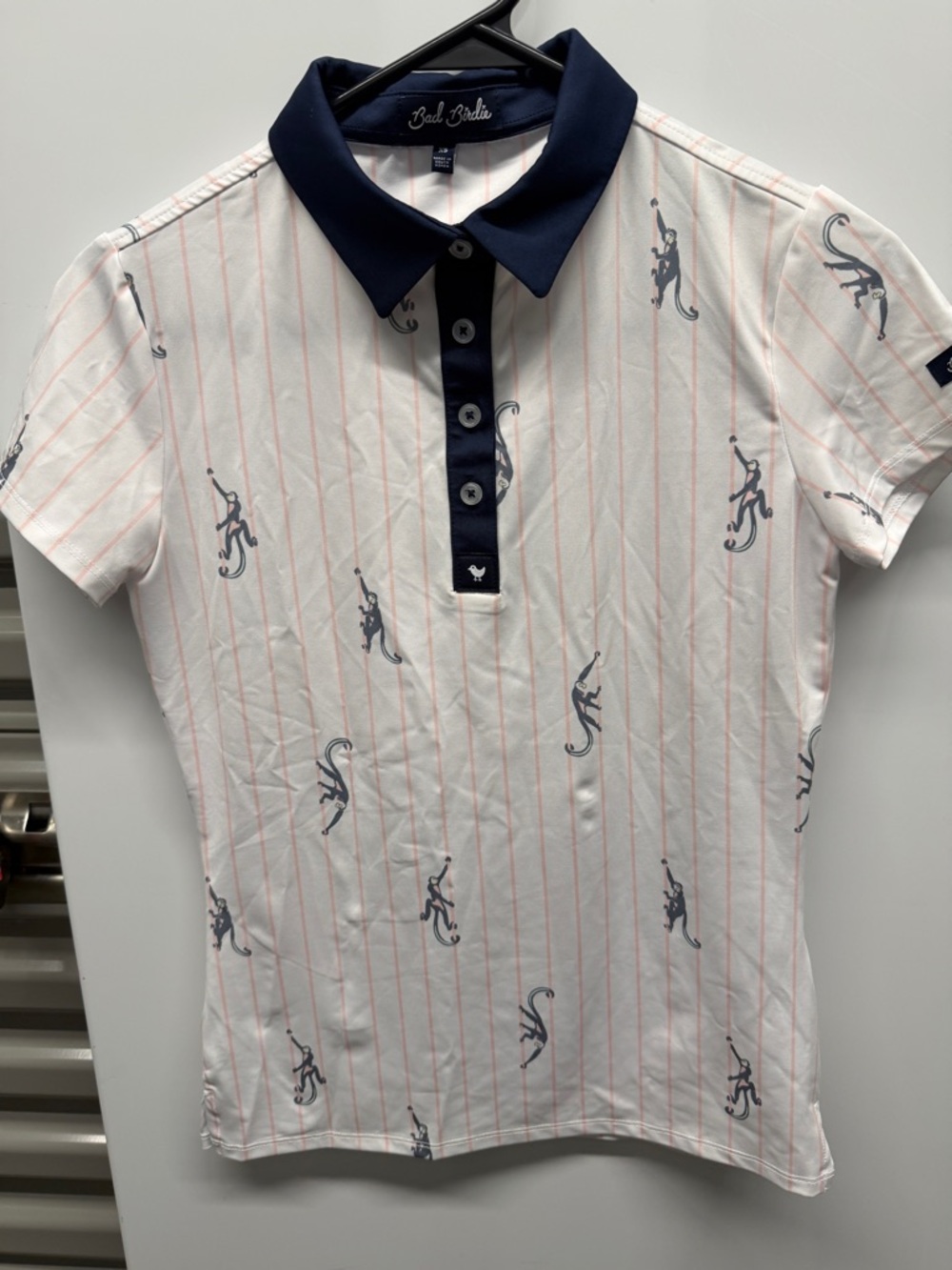 Bad Birdie Polo Shirt xs Short Sleeve Golf Performance Monkey Print summer